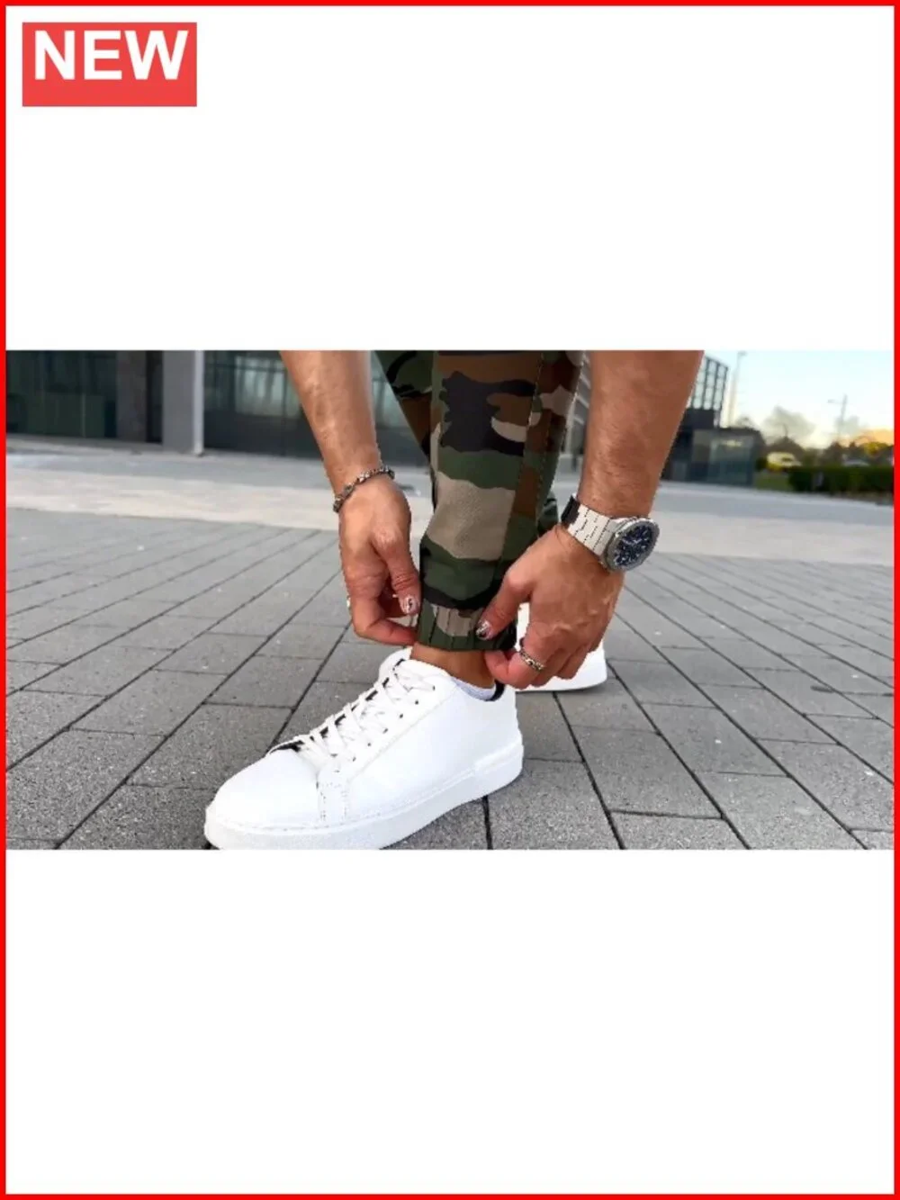 Slim Fit Cargo Jogger Pants with Stretch Cotton Blend & Zipper Pockets